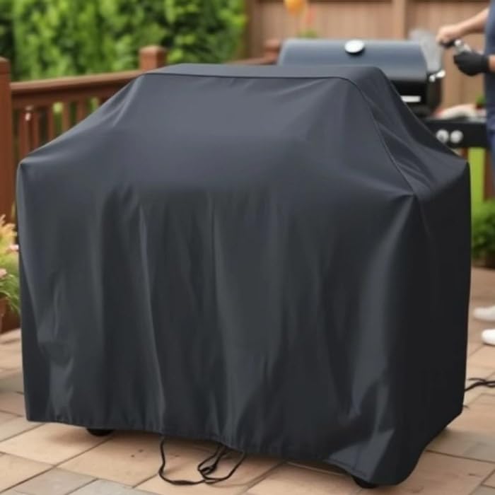 Copertura per barbecue di alta qualità, impermeabile, protezione esterna con cinghie regolabili, tessuto Oxford resistente, si adatta alla maggior parte delle griglie (100 x 60 x 150 cm)
