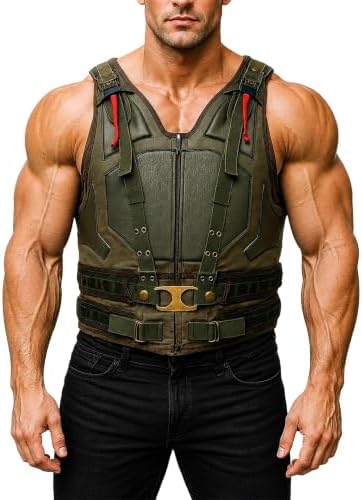 LP-FACON Mens BN Vest Costume Cosplay Military Jacket | Winter Shearling Coat Faux Leather