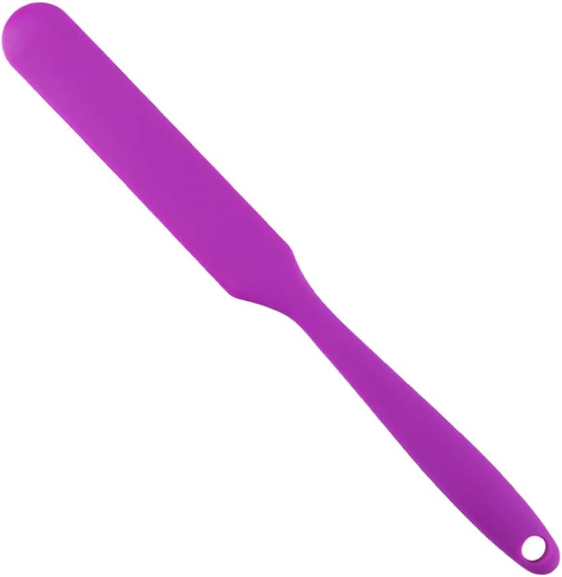 Minkissy Multifunction Silicone Dough Scraper Cake Scraper Smoother Tool Hair Dyeing Brush Hair Treatments Tool (Purple)