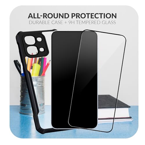 Image of Back Cover Case + Screen Protector for Oppo F31 5G | Transparent Black | TPU & PC Anti Yellow Mobile Phone Case Cover for Oppo F 31 / F31 5G | 360 Degree Protection