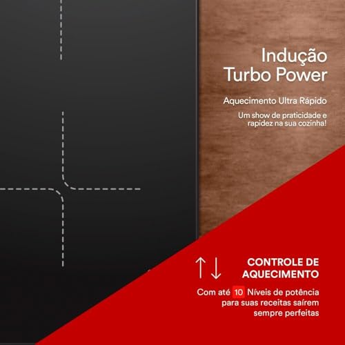 Cooktop de Indução 4 Bocas Eos 7200w Preto Eci04ep2 220v