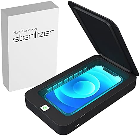 UV Phone Sterilizer, Portable UVC Light Cell Phone Sanitizer, Smartphone Cleaner with Aromatherapy Function, Cell Phone Disinfector (Black)