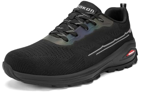 SKOKOD Steel Toe Shoes for Men, Fashion Casual Work Safety Sneakers Black
