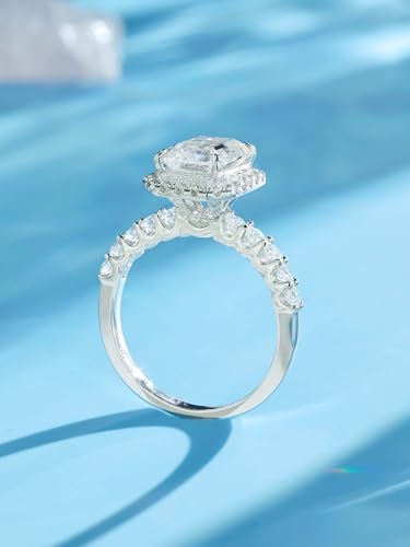 Kstyle 2ct Pear/Oval/Round Moissanite Solitaire/Halo Engagement Rings for Women 14K White Gold 925 Sterling Silver Lab Diamond Wedding Ring Wedding Anniversary Promise Gift2