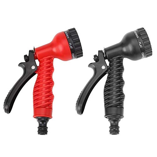 Pistola ad acqua regolabile in plastica ad alta pressione ugello per tubo da giardino perfetto per innaffiare piante e pulizia auto Design ergonomico (colore: nero)