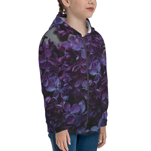 Lilac Kids Pullover Hoodies Boys Zip Up Sweatshirts Girls Athletic Clothes with Pocket4