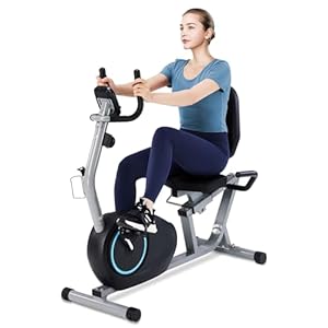 Recumbent Exercise Bike for Seniors – 400LB Weight Capacity Recumbent Bikes with Comfortable Seat, Pulse Sensor, 16-level Resistance, LCD Monitor