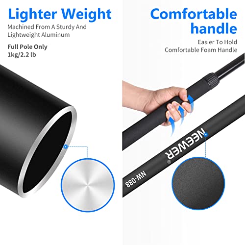 Neewer Nw-088 Handheld Microphone Boom Arm With Built-In Xlr Cable, 5-Section Extendable Aluminum Mic Arm With Foam Grips And Twist Locks For Zoom Microphones, 2.82Ft-9.88Ft Adjustable Length #TOP5