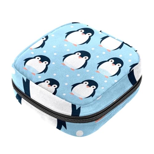 Sacchetto di immagazzinaggio del tovagliolo sanitario,Borsa mestruale,Pinguino del fumetto,Borse sanitarie per prodotti femminili