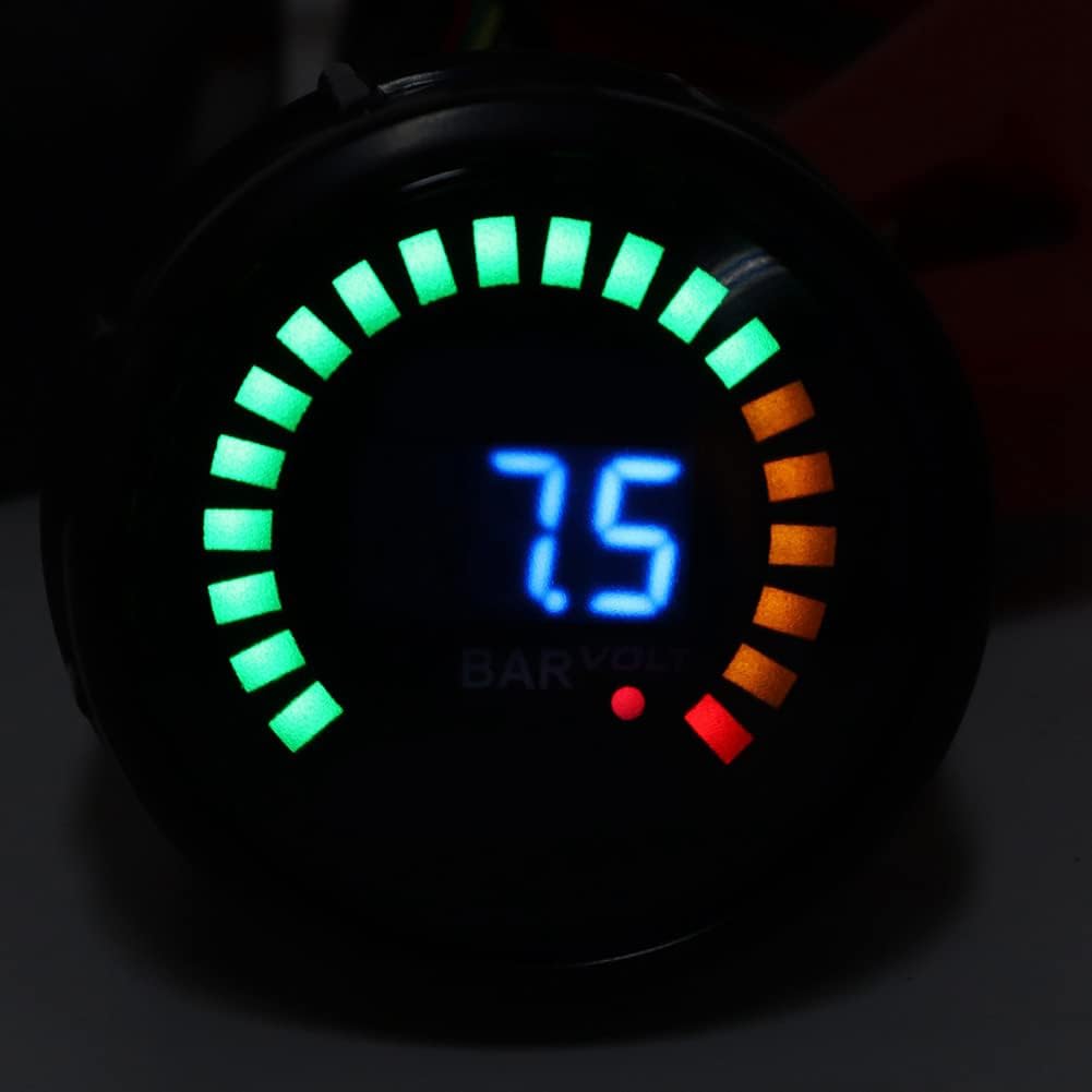 2in Vacuum Gauge Meter LED Scale Digital Display Automotive Digital Vacuum Gauge 12V Universal Auto Car Vacuum Gauge Meter Kit Car Vacuum Gauge Set Automotive Vacuum Meter