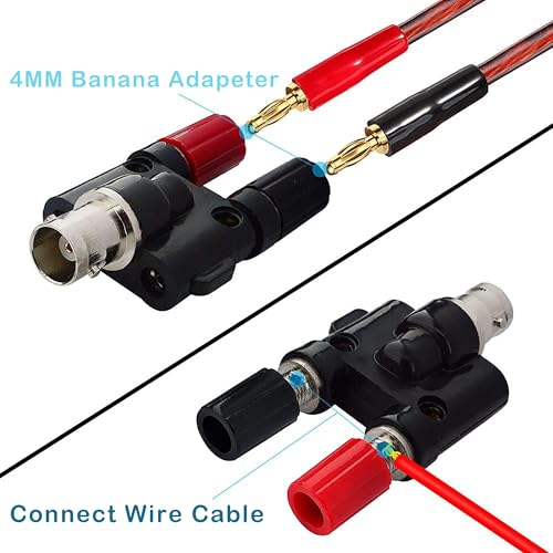 Image of MX BNC Female Plug to 2X 4mm Dual Banana Female Jack Socket Binding Post RF Coax Coaxial Splitter Connector BNC Banana Adapter for HF Radio Antennas Oscilloscope DVM (PACKOF2)