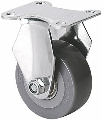 2PCS EDL 2 Inch Small Mini Stainless Steel Casters Wheels 50Kg Polyurethane PU Wheels Castors Plate Fixed Swivel Roller Industrial for trolley