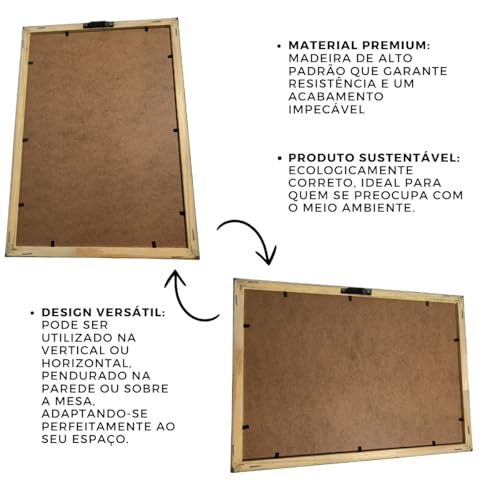 Quadro Moldura A4 21x30 Com Vidro Para Certificado, Diploma, Decorativo, Cor Preto, Sala, Escritório