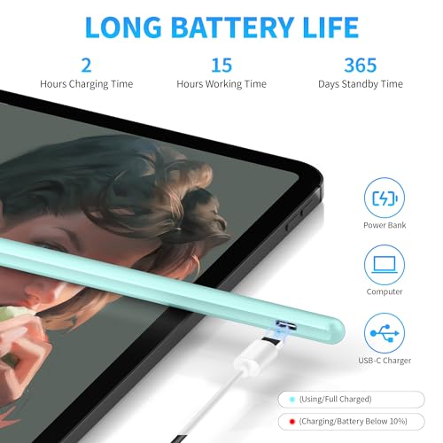 Stylus-Pens-for-Touch-Screen-DRYMOKINI-Stylist-Pen-Compatible-for-Android-and-iOS-TabletPhones-Rechargeable-Universal-Stylus-Pencil-Compatible-for-A-pplei-PadPhone-Tablet-Light-Blue