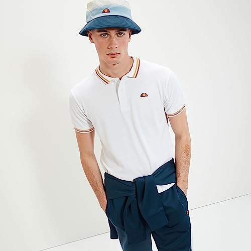 Image of ellesse Men's Rooks Polo Shirt, White, M UK