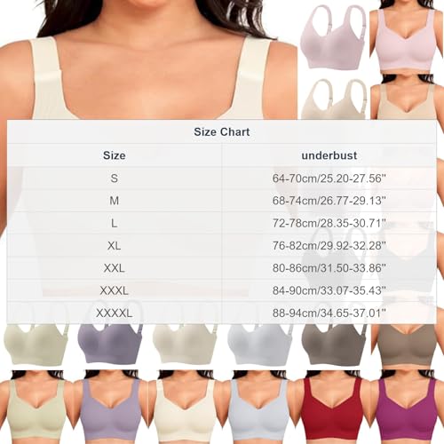 Jelly Bras for Women Push Up Bra Womens No Underwire Old Women's Wireless Seamless Sports Bras with Support Lift Seniors Beige L — view 2