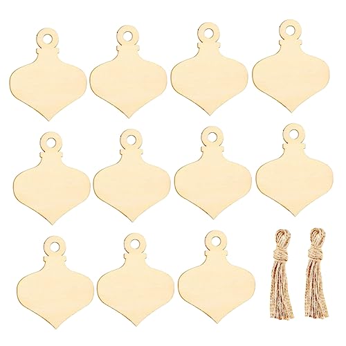 NUOBESTY 50 Pendenti in Legno Grezzo Con Trucioli Di Legno Decorazioni Natalizie