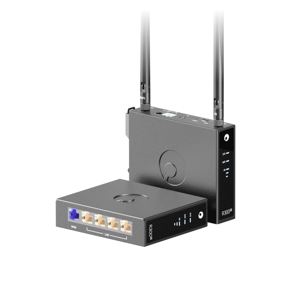Industrieller 4G LTE Router R300A, AWERAY SD-WAN & NAT Traversal VPN Router mit SIM-Kartenslot, Sicherer Fernzugriff ohne öffentliche IP, Robustes Metallgehäuse für IoT, M2M & Remote-Monitoring