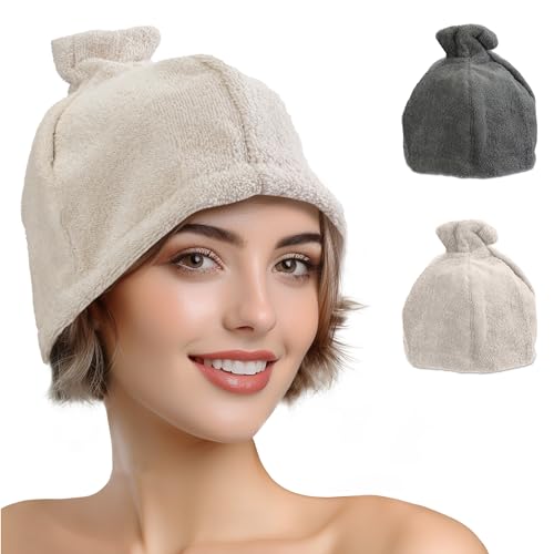 JEMIDI Bonnet de sauna - Chapeau sauna homme femme 100% coton éponge 25 x 15 x 3 cm - Accessoire pour sauna spa hammam résistant à la chaleur