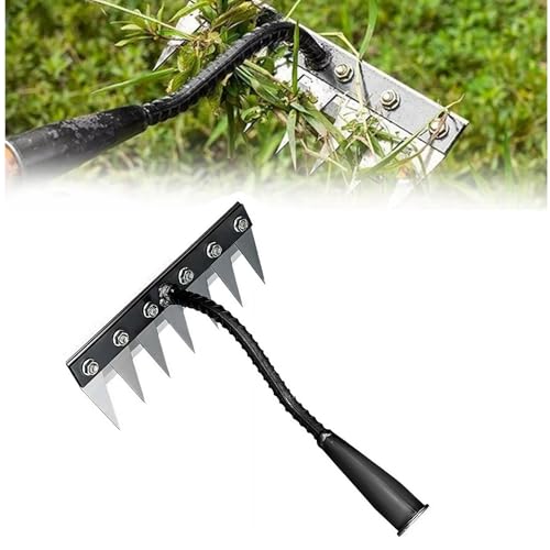 Outil de désherbage manuel de jardinage, outil d'arrachage de mauvaises herbes, râteau en acier au manganèse, outil de désherbage portable pour cour et jardin