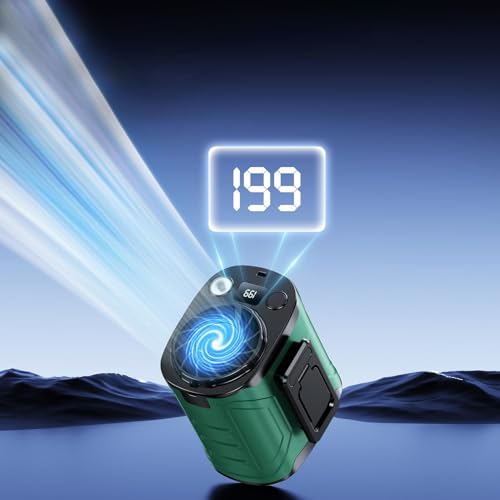 Ventilador de cintura portátil y soplador recargable ajustable para camping 7