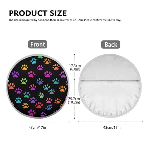 Image of Colorful Dog Paws Steering Wheel Sun Shade Cover Easy Installation Steering Wheel Cover Block UV Rays Cool Car Accessories Anti Slip Universal for Cars Truck SUV Van