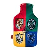 HARRY POTTER Borsa Dell'acqua Calda, Rivestimento in Velluto Morbido al Tatto, Bottiglia Dell'acqua Calda Hogwarts, Terapia del Caldo e Freddo, Capacità 1,5 L