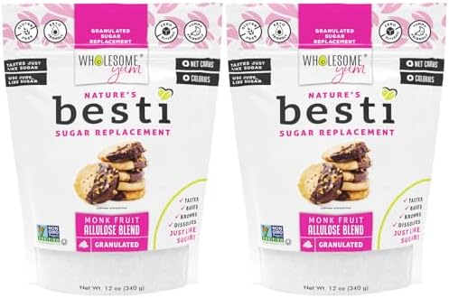 Wholesome Yum Besti Sugar Substitute Monk Fruit Allulose Sweetener, 2 Pack
