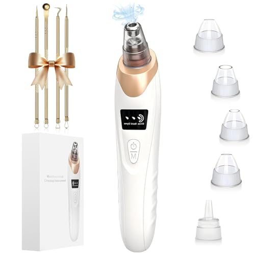 LOVEER Blackhead Remover Vacuum with 3 Suction Power Modes,Electric Blackhead Remover Tool with 5 Suction Heads,Black Head Remover for Face Pore Vacuum Cleaner Acne Pimple Whitehead Extractor