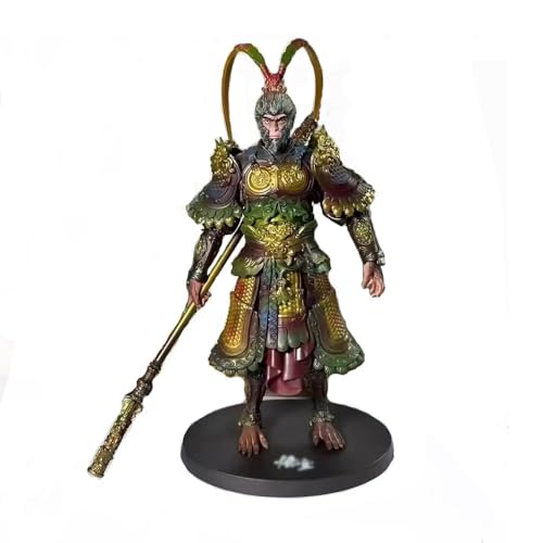 JINGYUNA Black-Myth-Wukong Ornamento, estátua de Wukong de personagem de anime chinês de 8,27 polegadas, modelo de conjunto de Wukong, decoração de secretária de escritório de sala de estar