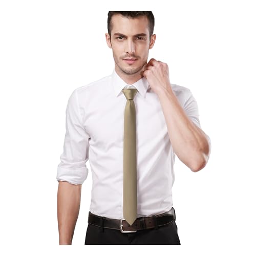 Image of Landisun Black Tie Men Women Solid Skinny Ties Slim Ties Satin Tie