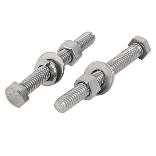 sourcing map 4Set 304 Edelstahl 3/8 16 Gewinde 3 Hexagon Schraube Waschmaschine Niet DE de