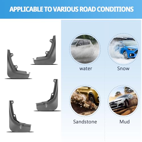 Image of Ruiya 2026 Palisade Mud Flaps Splash Guards for 2026 Hyundai Palisade Accessories No Drilling Fenders Front & Rear Fender Liner Compatible with 2026 Hyundai Palisade SE /SEL /Limited(4PCS)