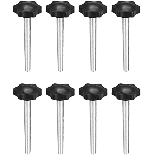 M8 x 70mm Thread Clamping Knob, Thumb Screw, Star Hand Knob Tightening Screw Knob for Machinery, 8Pcs