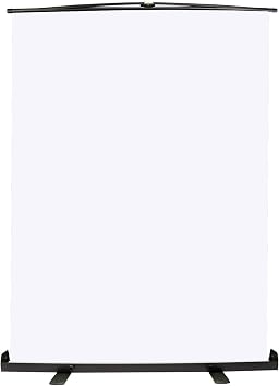 White Screen, 156x206cm Floor Projector Screen for Photo Backdrop Video Studio, Portable Pull Up Background White Wrinkle-Resistant with Auto-locking Frame for Indoor Outdoor Photography