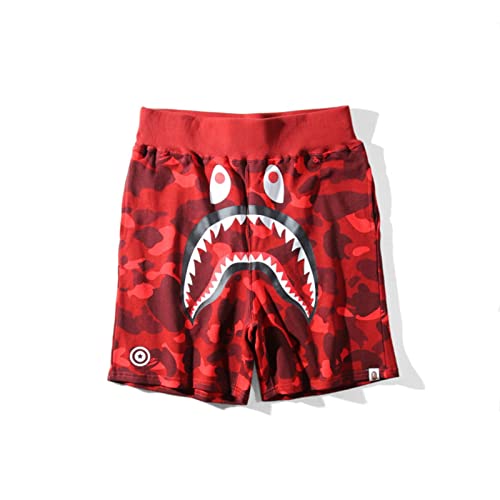 HAULBOTV Bape Shark Shorts Hip Pop Hombre Pantalones Cortos Camuflaje de Pantalones Cortos Estampado para Playa con Bolsillos Cover
