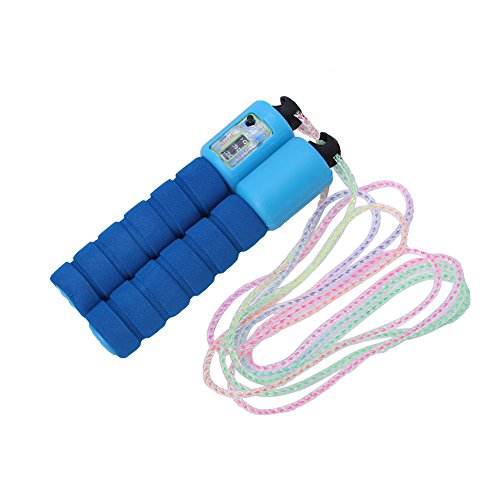 Yctze Adjustable PVC Rope with Counting Mechanism and AntiSlip Handles - Ideal for Speed Skipping, Suitable for All Ages (Blue)