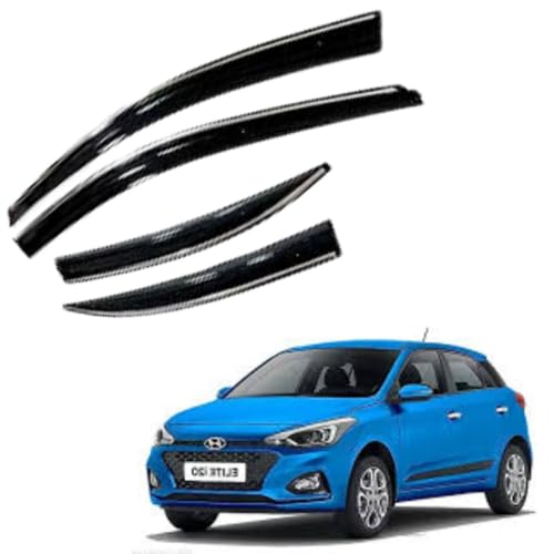 Image of CAR SAAZ Chrome Line Door Visor for Elite I20 (2014-2019)(Set of 4Pcs) | Wind Deflector Rain Guard