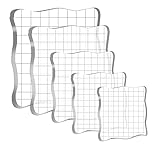 Cómodo de usar - Hay rejillas en el bloque clara, cada uno mide cuadrícula 1 x 1 cm, y sellos claros bloquean con rejillas puede ayudar con el posicionamiento de la imagen de sus sellos