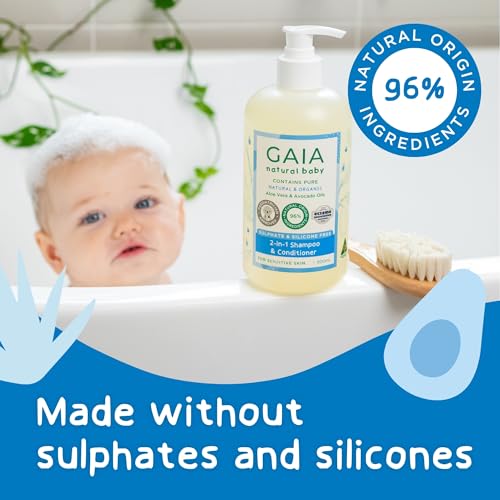 GAIA Natural Baby 2in1 Shampoo & Conditioner | 96% Natural Origin | Sensitive Skin formula | organic Avocado Oil | organic Chamomile | Silicone Free | Sulphate Free | Australian Made | 500mL - Image 4