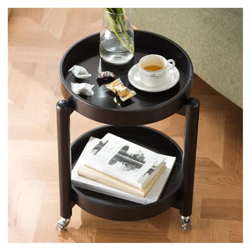 Table basse mobile noire pour canapé et balcon | Bout de canapé pratique - 2