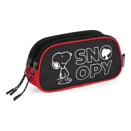 Estojo Escolar Duplo Snoopy - Preto Pl - Et49728sn - Luxcel