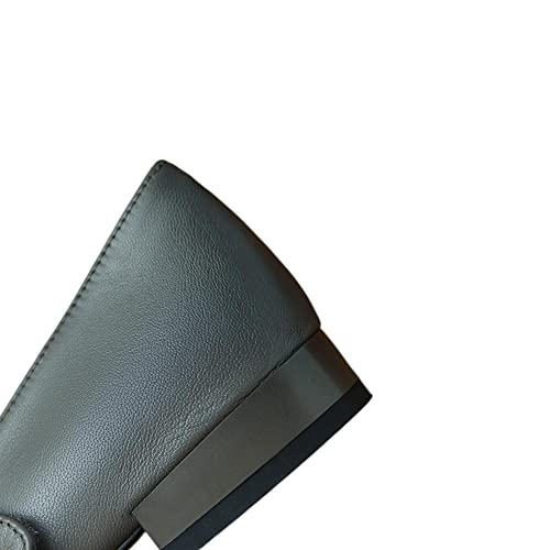 TinaCus Women's Genuine Leather Handmade Square Toe Flat Heel Mary Jane Dress Shoes4