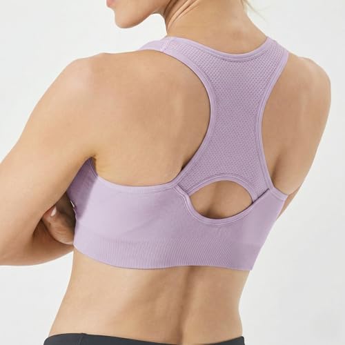 Image of FITTIN Supportive Sports Bras for Women: Padded Racerback for Yoga Workout | Full Coverage No Bounce Zero-Pressure Comfort Wide Strap Seamless for Pilates Gym - for C-DDD Cups Plus Size Large Bust Women
