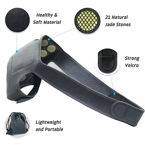 UTK Jade Stone Far Infrared Heating Pad for Left and Right Shoulder Pain Relief with Smart Remote Controller, Carry Bag, and Adjustable Strap - Thumbnail 4
