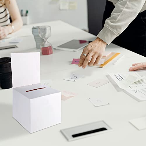 20 Pack Raffle Boxes Raffle Box Donation Box For Fundraising, 6 X 6 X 6 Inch Cardboard Box With Slot For Ticket And Removable Header Charity Box For Collecting Business Card Voting Contest (White) #TOP5