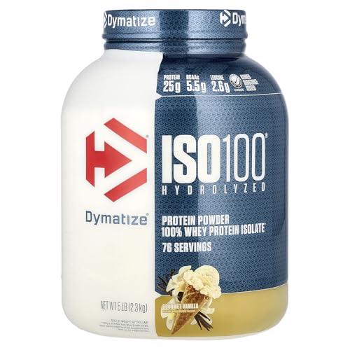 Dymatize, ISO100���������A�z�G�C100%�̃v���e�C���A�C�\���[�g�A�O�����o�j���A5 lbs (2.3 kg)