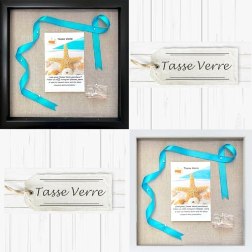 Tasse Verre 10x10 Black Display Shadow Box (1-Pack) Frame w/Linen Background and 8 Stick Pins - Ready to Hang Shadowbox Picture Frame - Box Display Baby Memorabilia Wedding by Tasse Verre - Used condition - Image 5
