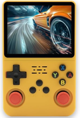Image of R36S Retro Handheld Game Console With 64G 3.5 Inch IPS Screen Built-In 20000+ Classic Games Open Source Linux System Portable Pocket Video Player With 3200Mah Battery (Yellow)