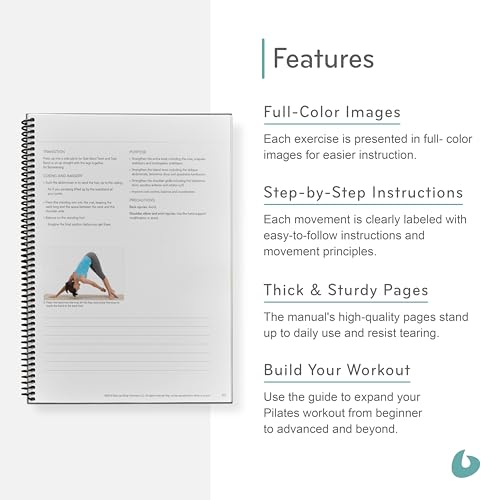 Balanced Body Mat Guide, Pilates Mat Guide for Workout Equipment, Exercise Manual for Home Gym or Studio Use - Thumbnail 4